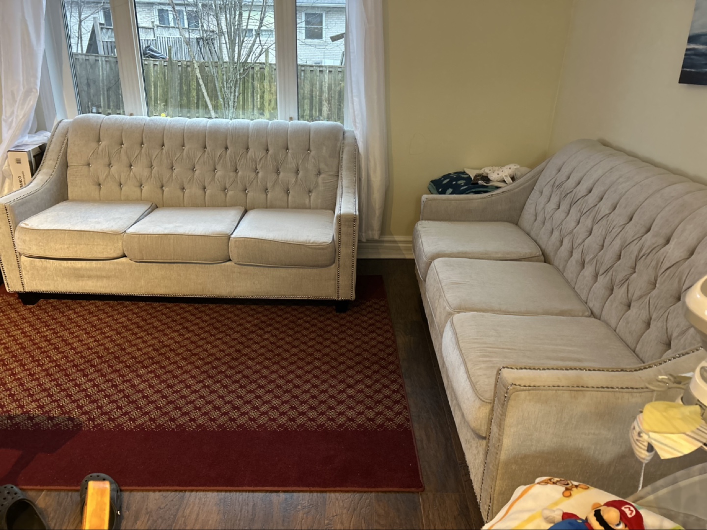 Light Grey Velvet Sofa Set - photo 4