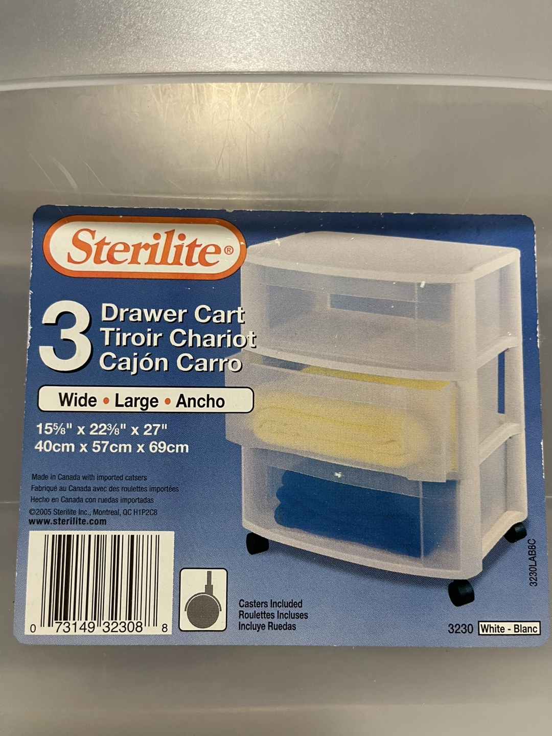Sterilite 3-Drawer Cart - White - 2 Available - photo 3