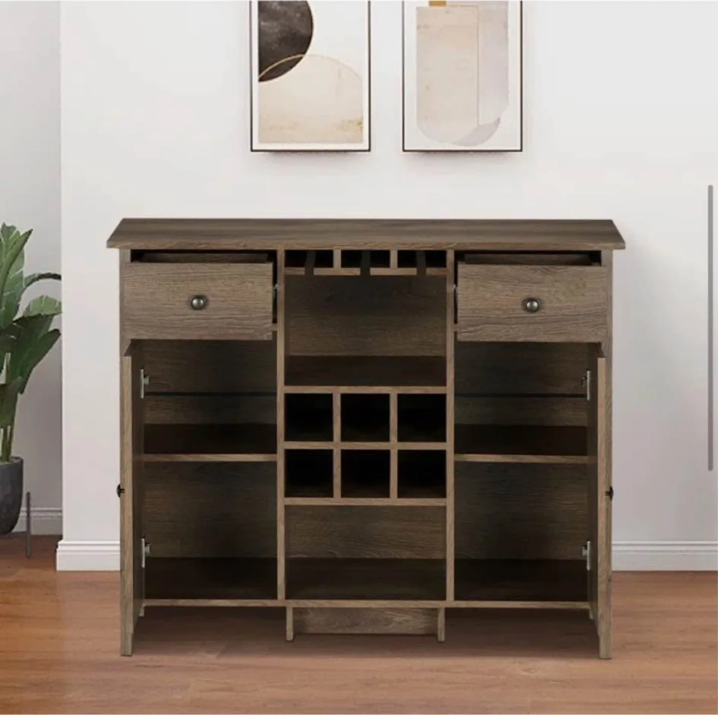 Sugarbush 41.85" Bar Cabinet - Distressed Walnut image indicator(2)