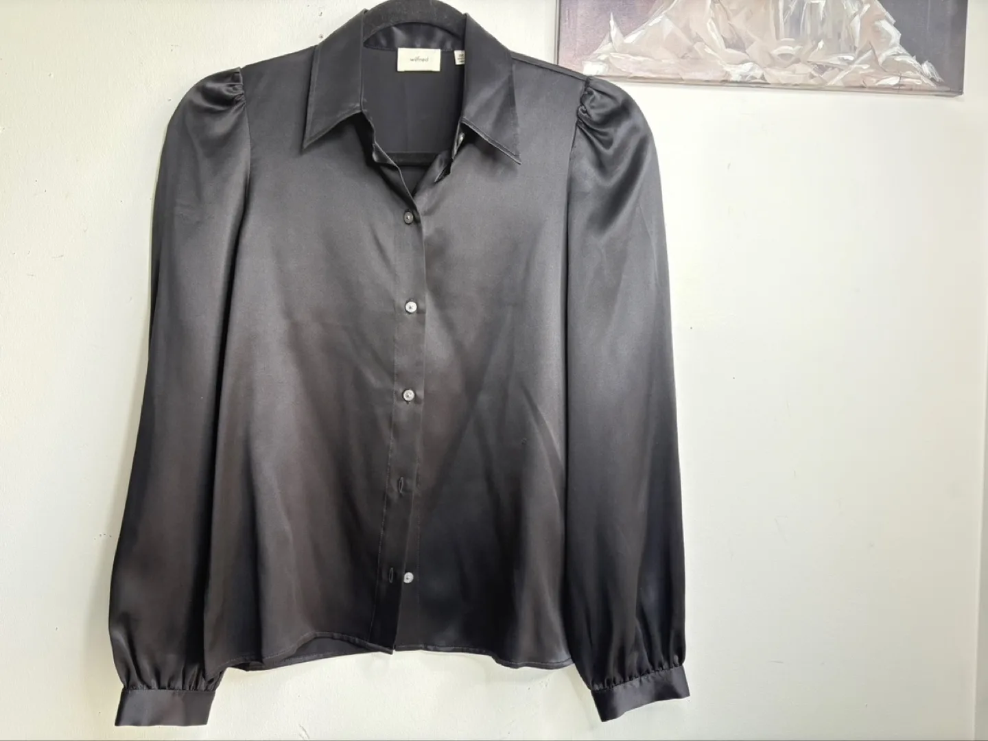 Wilfred Black Satin Puff Sleeve Blouse image indicator(2)