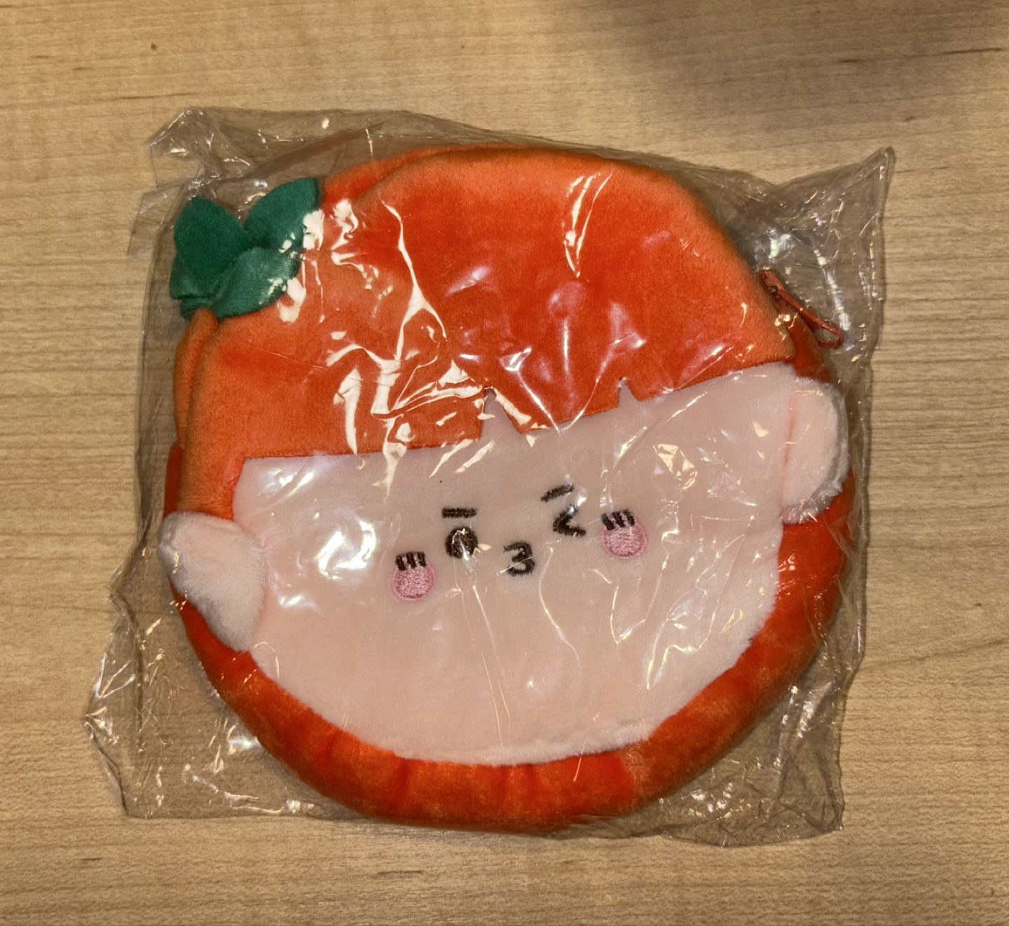 Orange Character Plush Pouch
