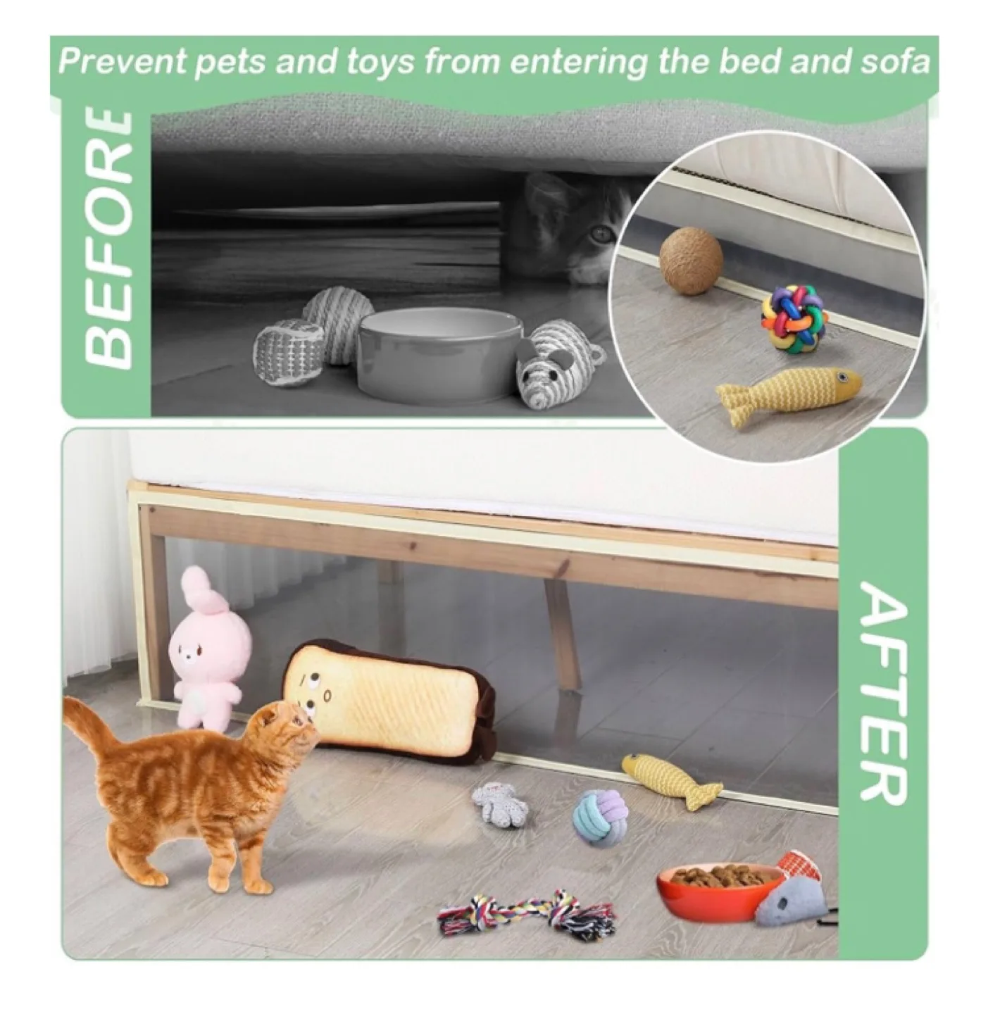 Pet Barrier for Beds & Sofas - Keeps Pets & Toys Out! image indicator(4)