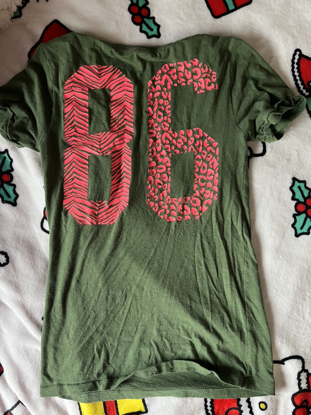 Pink Victoria's Secret Olive Green T-Shirt Sz M - photo 5