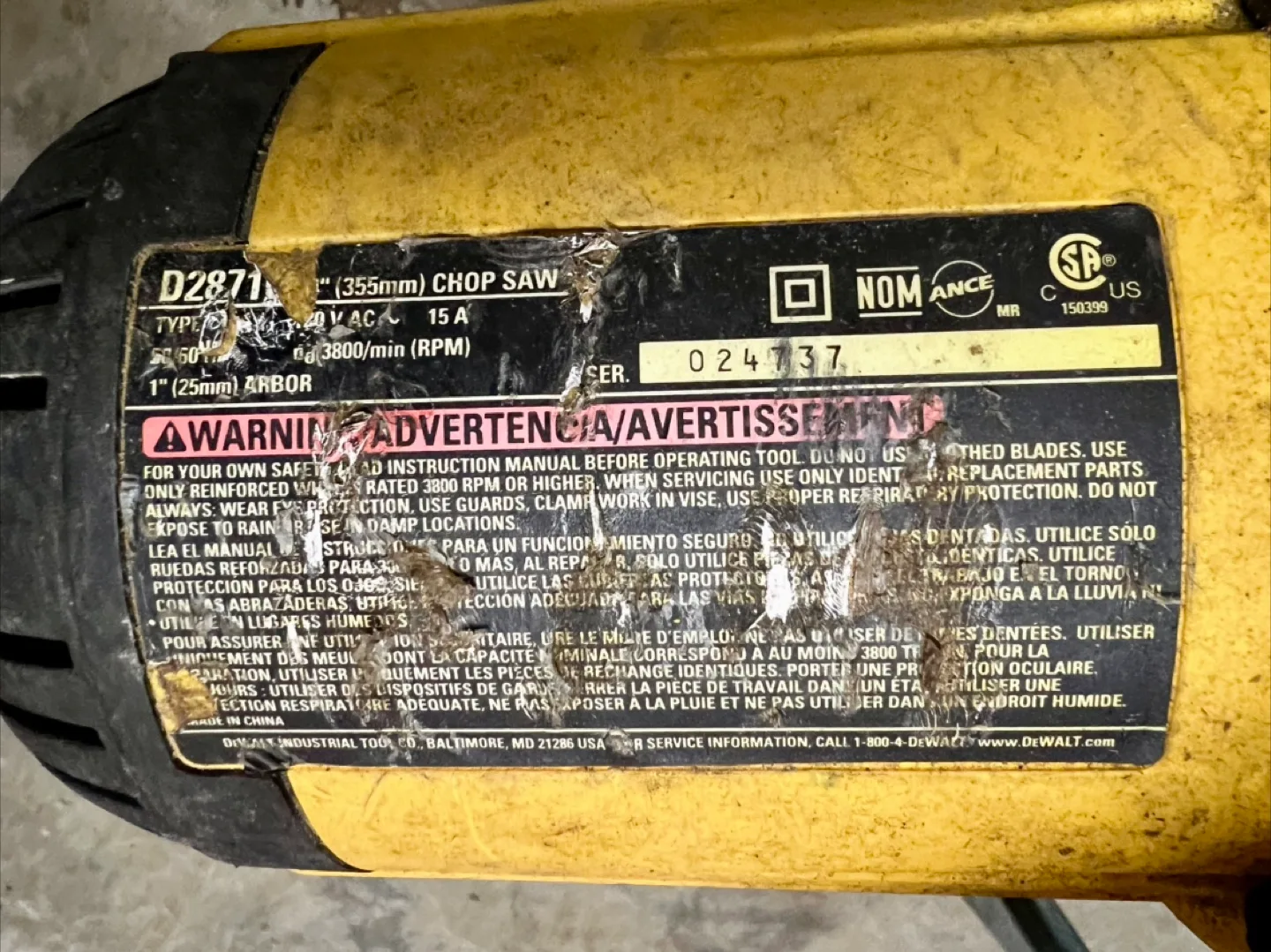 DEWALT D2871 14" Chop Saw image indicator(2)