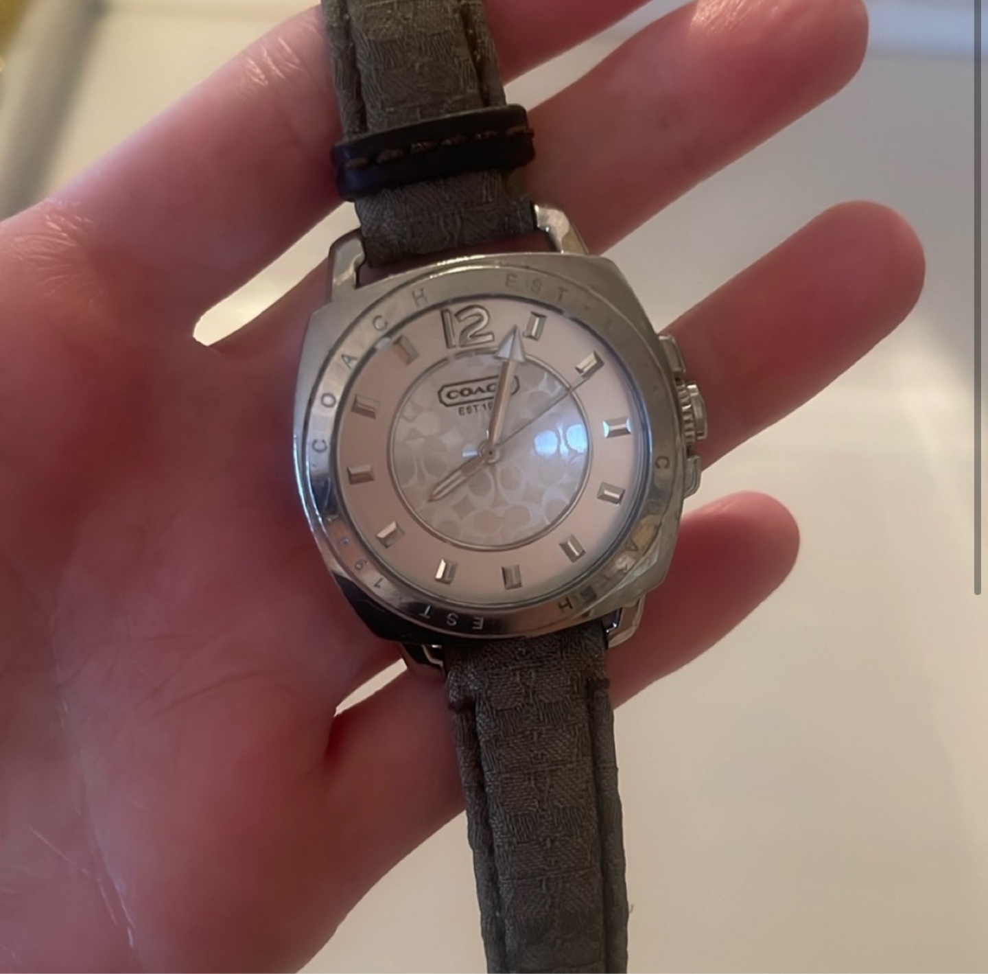 Coach Women's Watch with Brown Leather Band