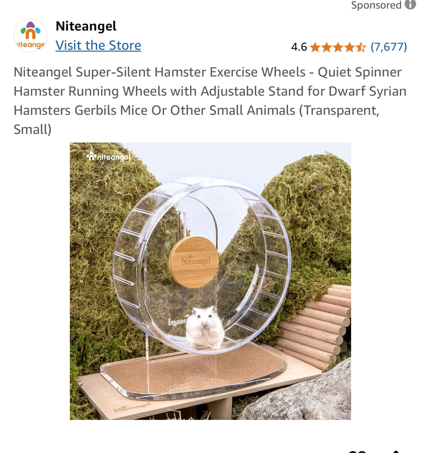Niteangel Super-Silent Hamster Exercise Wheel - Small - photo 3