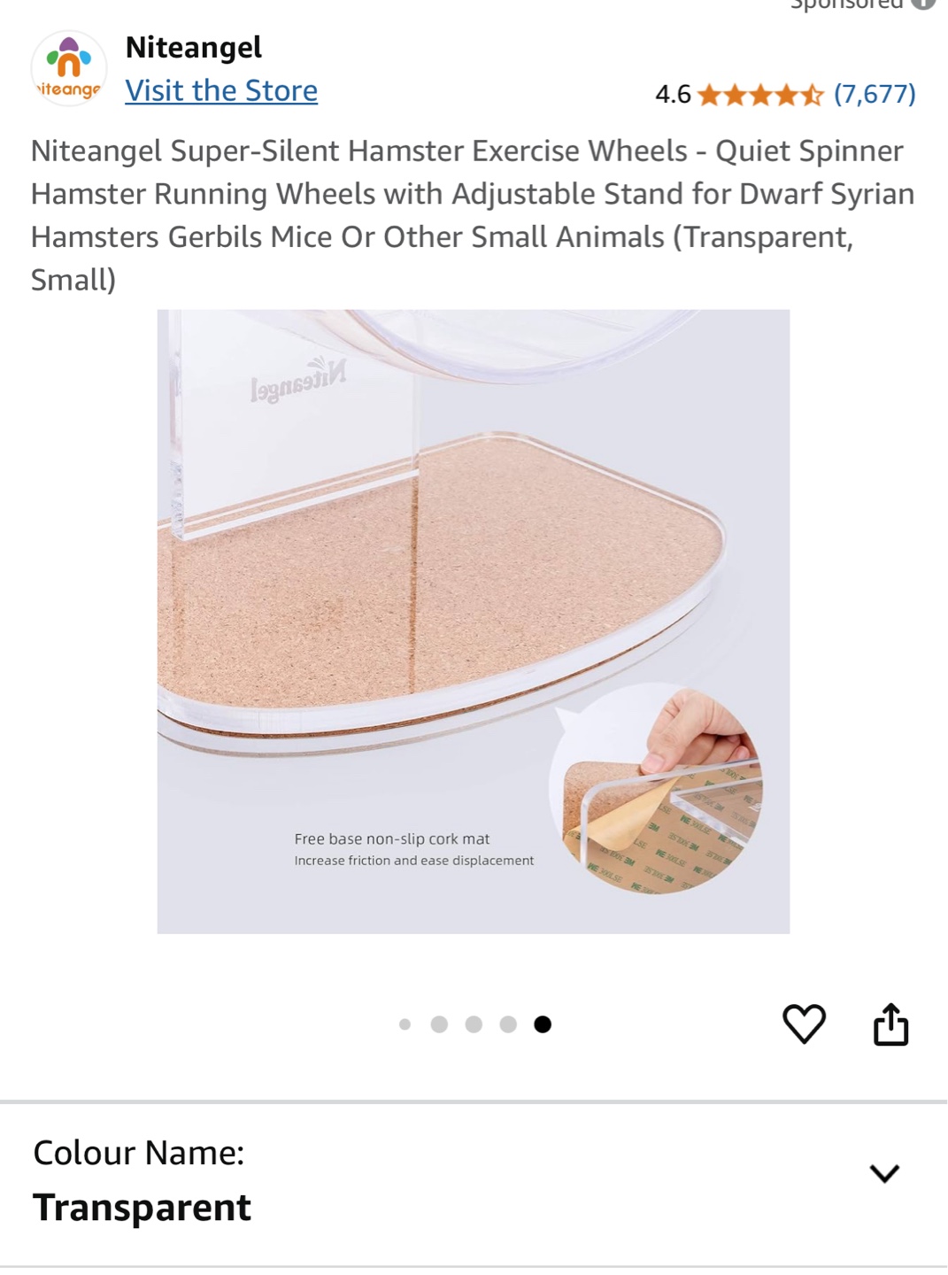 Niteangel Super-Silent Hamster Exercise Wheel - Small - photo 5