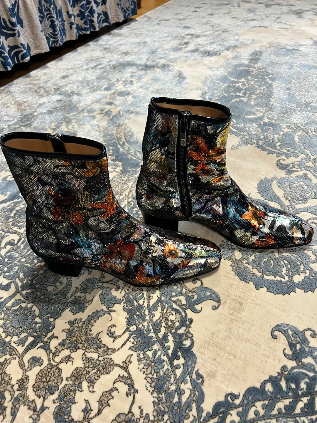 Authentic Christian Louboutin Multicoloured Sequin Ankle Boots image indicator(4)