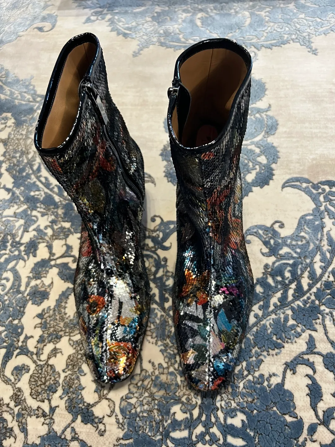 Authentic Christian Louboutin Multicoloured Sequin Ankle Boots image indicator(3)