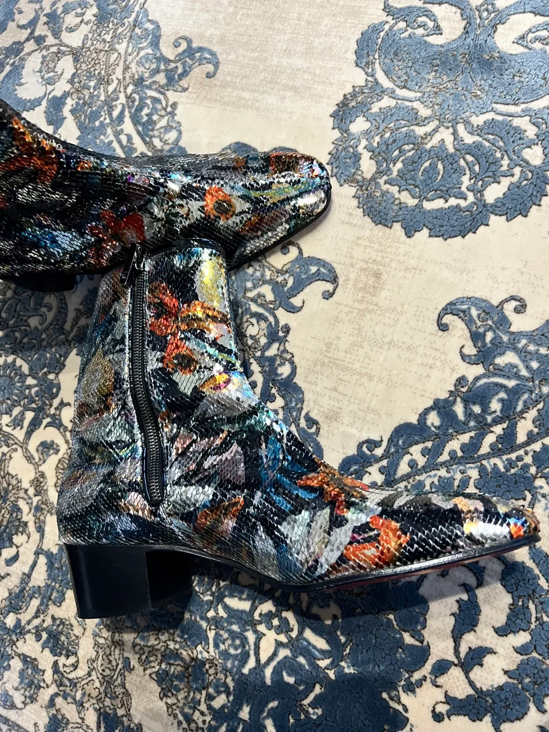 Authentic Christian Louboutin Multicoloured Sequin Ankle Boots image indicator(2)