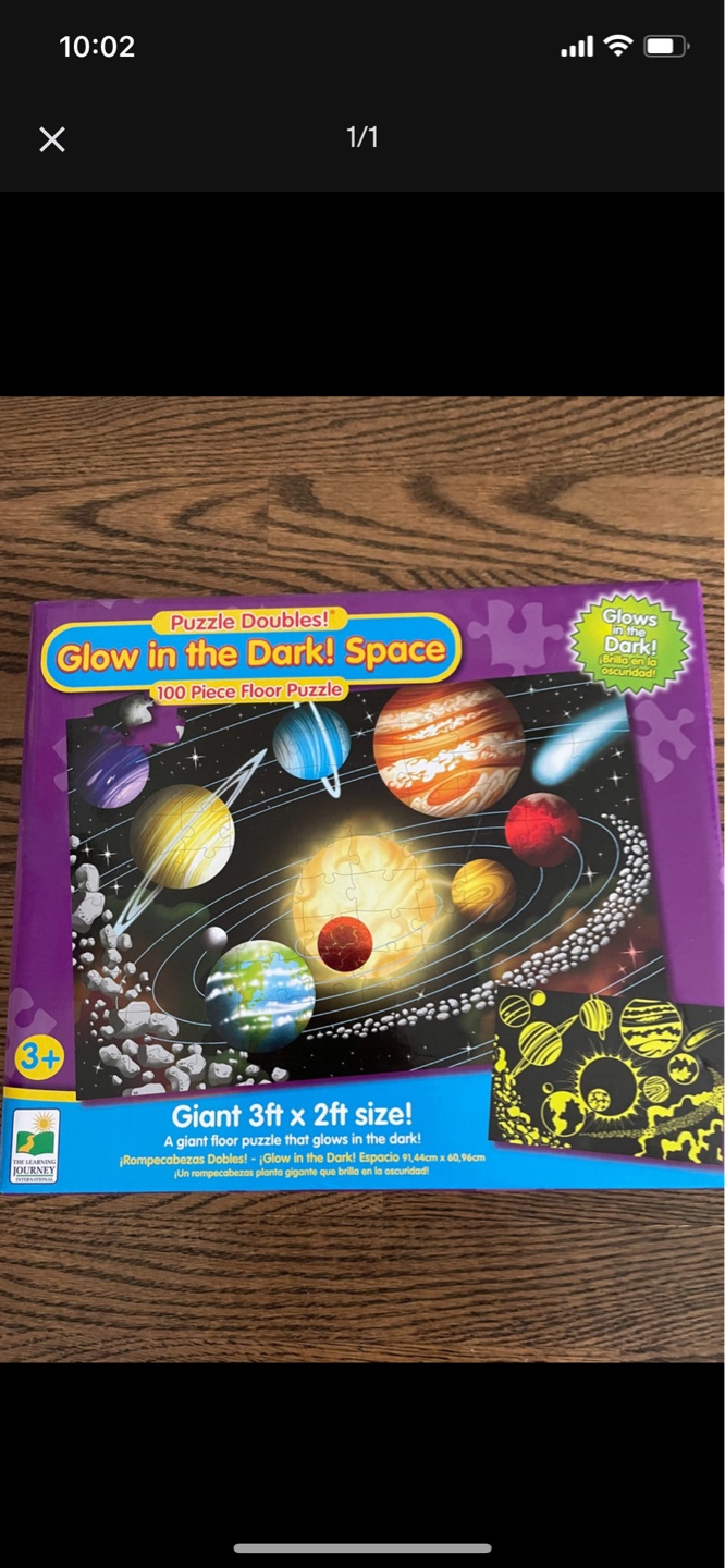 Glow in the Dark Space Floor Puzzle - 100 Pieces