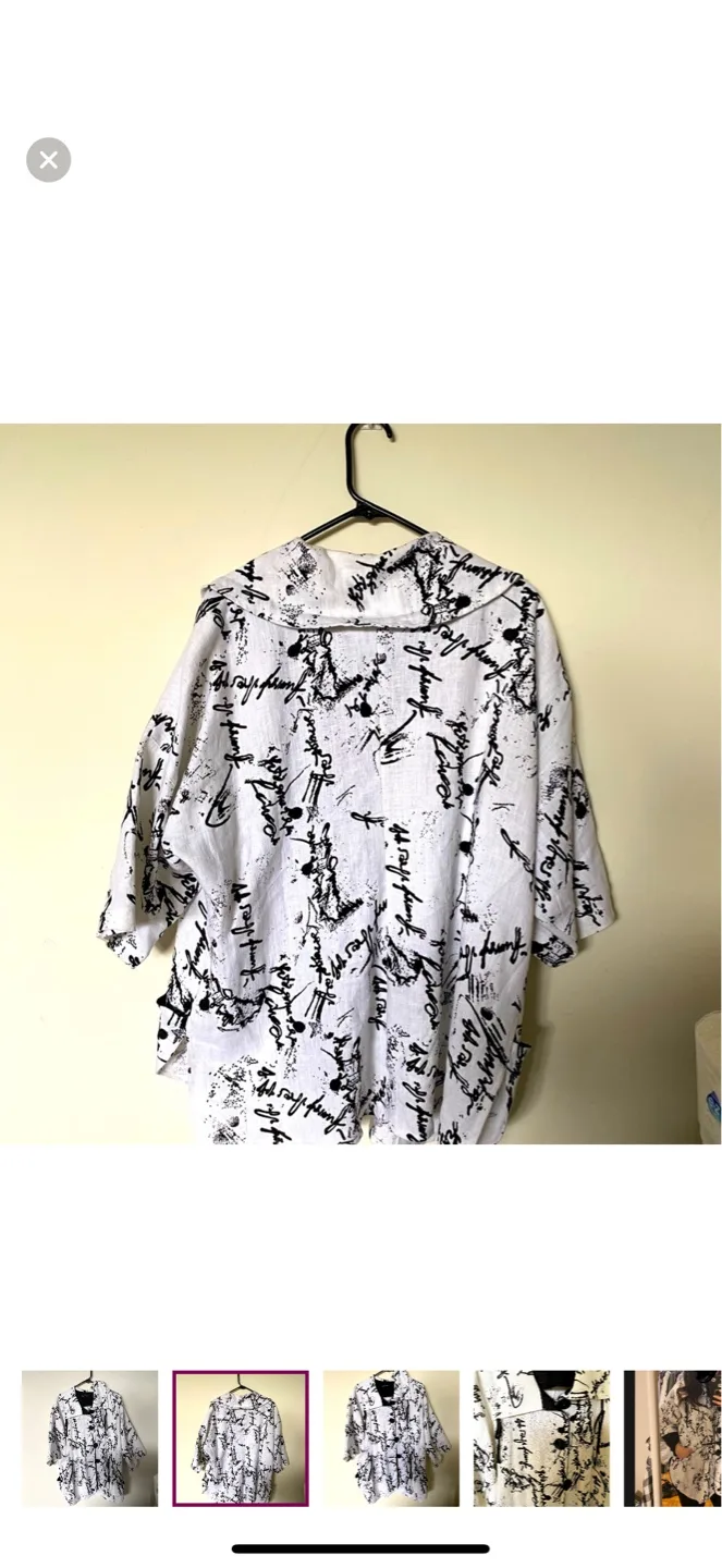 Linen Designer Jacket - Black and White Scribble Print image indicator(2)