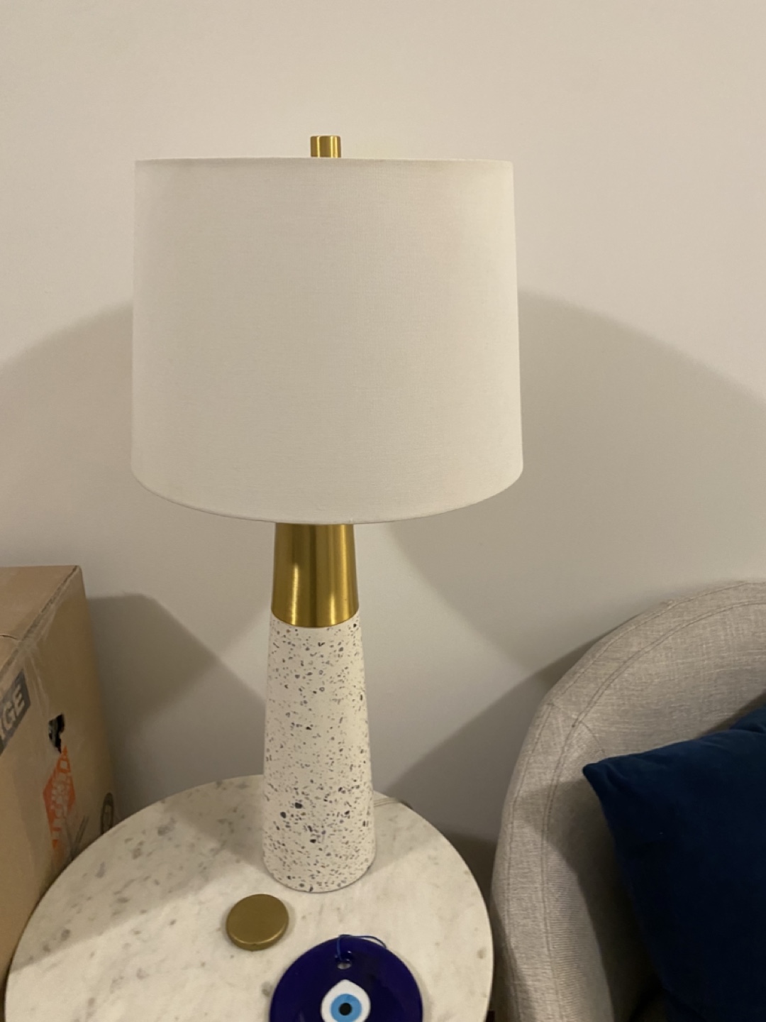 Stylish terrazzo Table Lamp with Gold Accents
