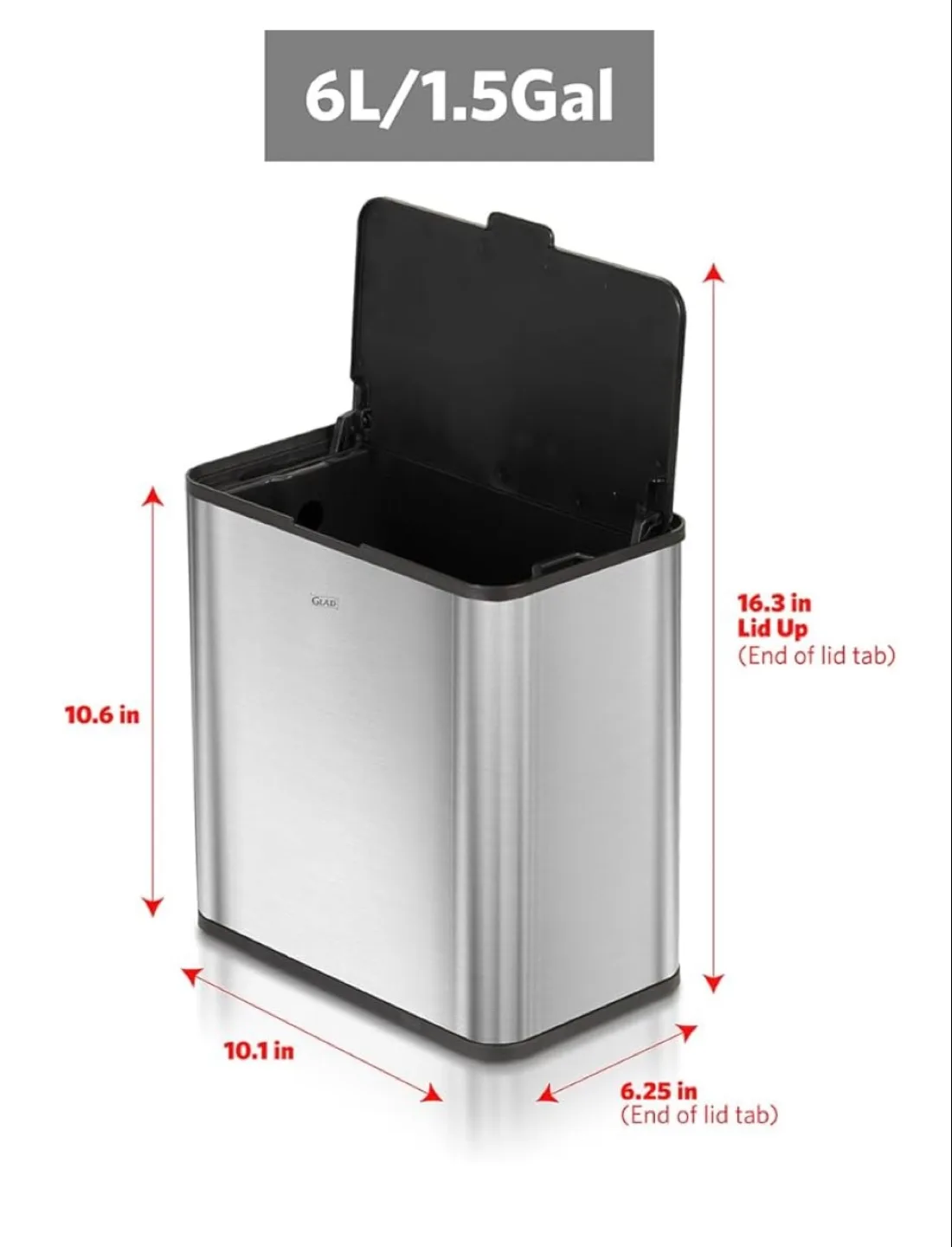 Glad Roomate Under Cabinet Trash Can - 1.5 Gallon image indicator(2)