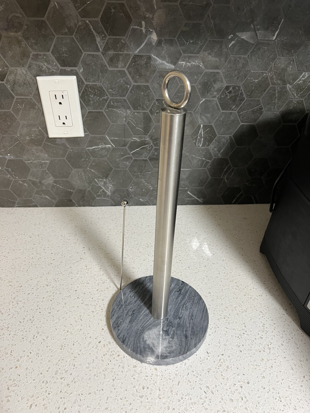 Marble and Stainless Steel Paper Towel Holder
