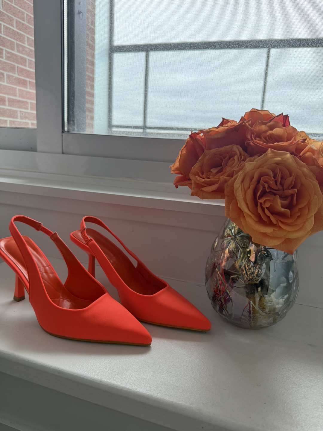 Neon Orange Slingback Heels - photo 3
