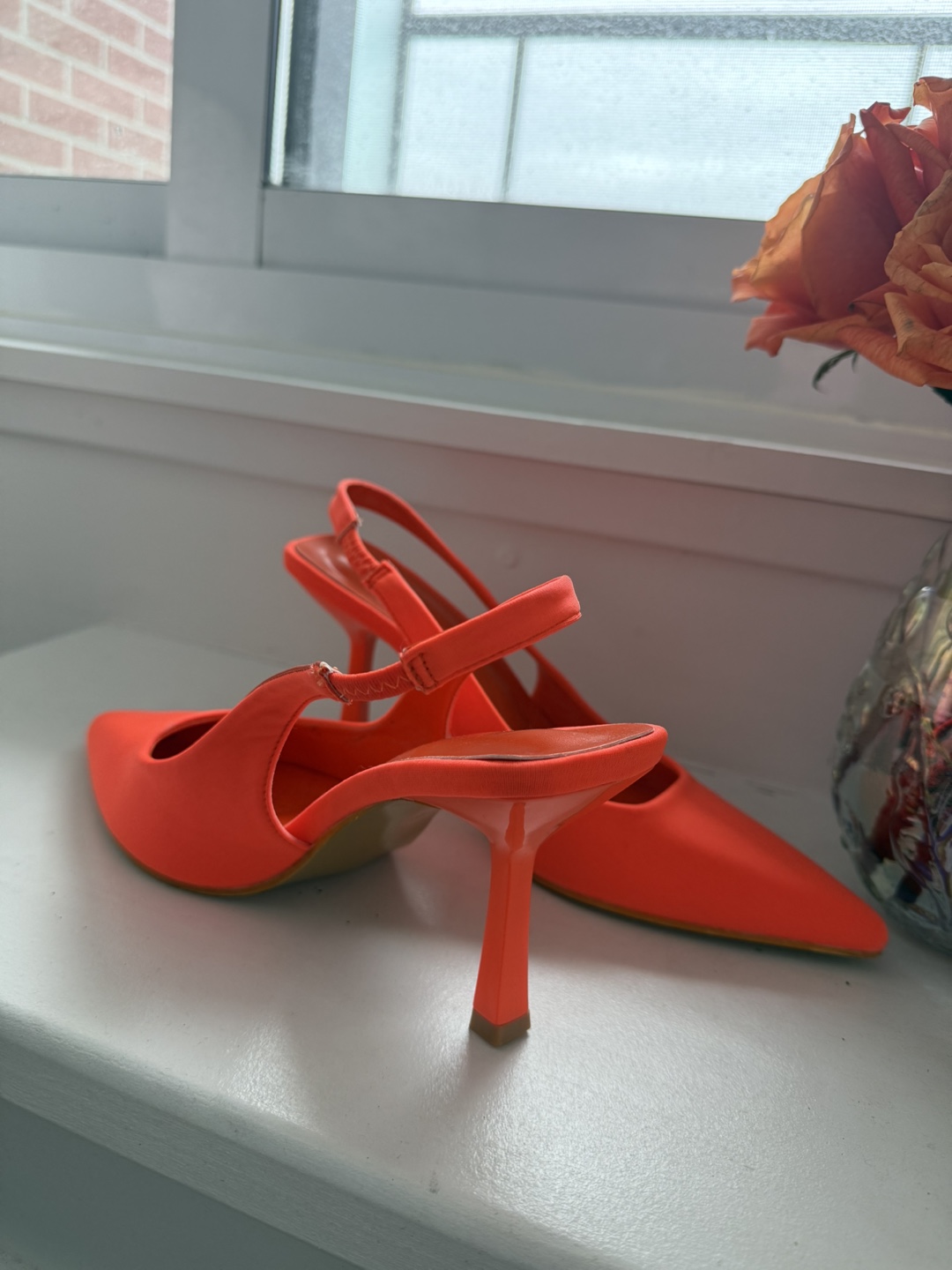 Neon Orange Slingback Heels - photo 2