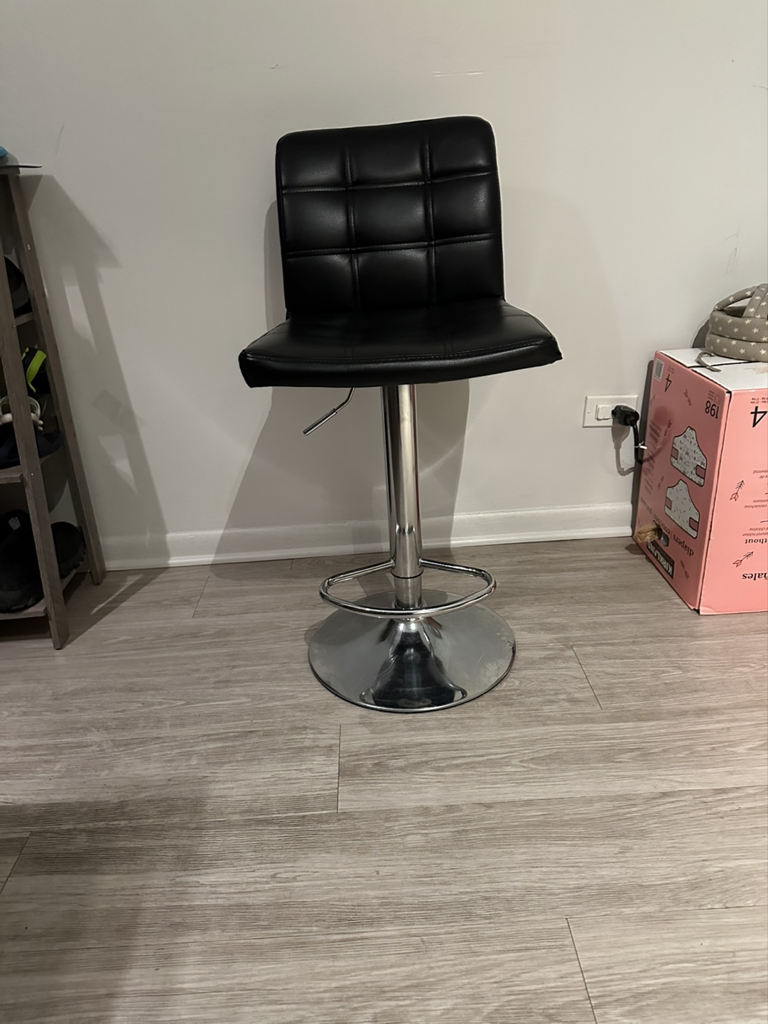 Black Adjustable Bar Stool - photo 3