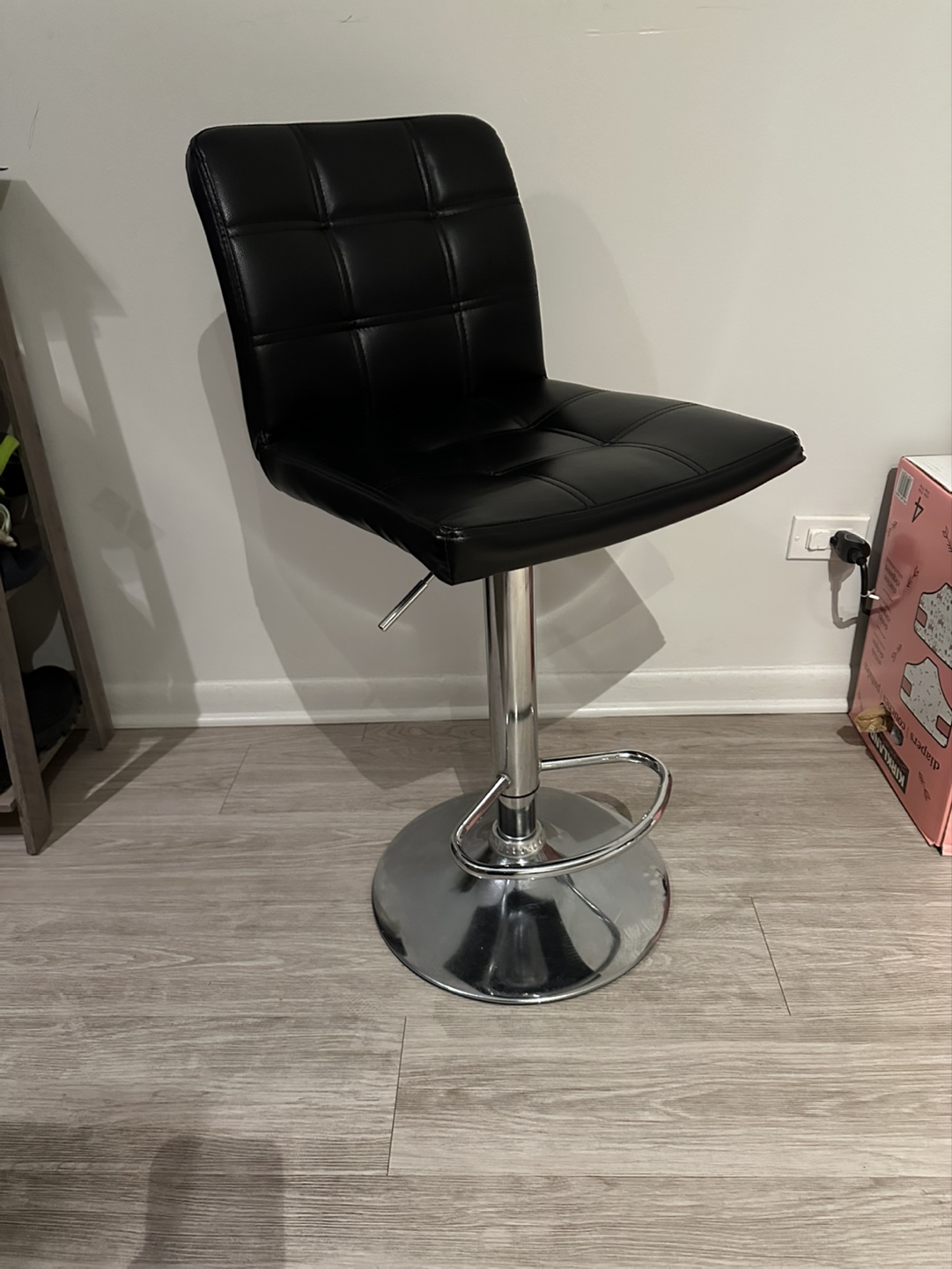 Black Adjustable Bar Stool - photo 4