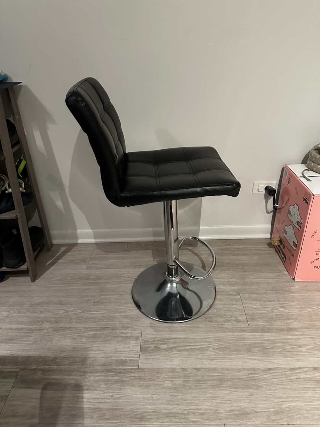Black Adjustable Bar Stool