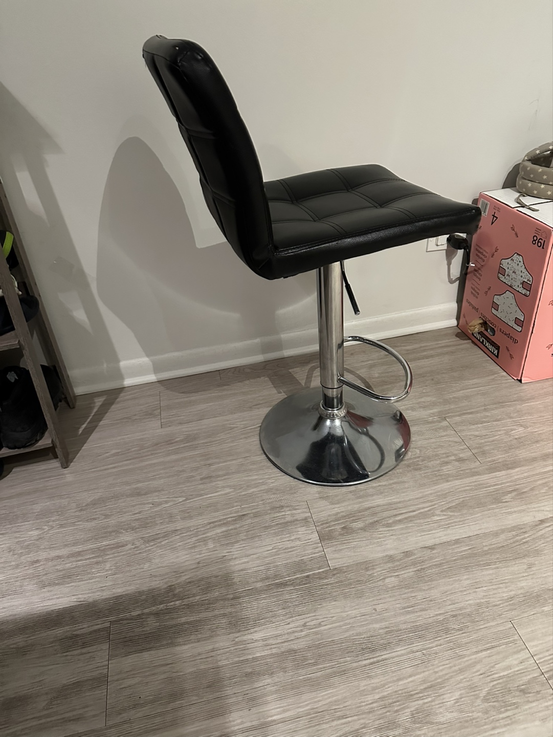 Black Adjustable Bar Stool - photo 2