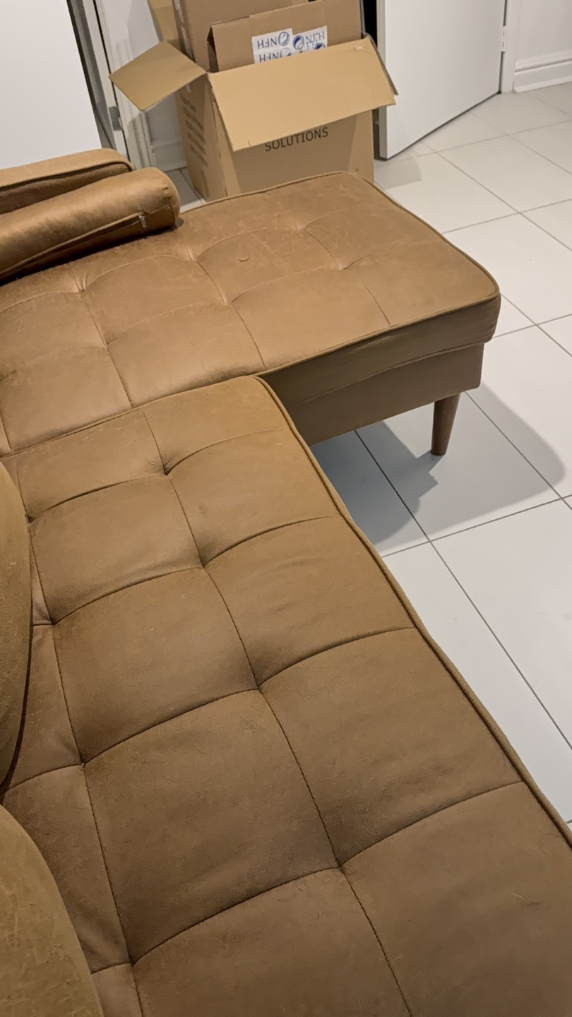 Brown Leather Sectional Sofa - photo 2