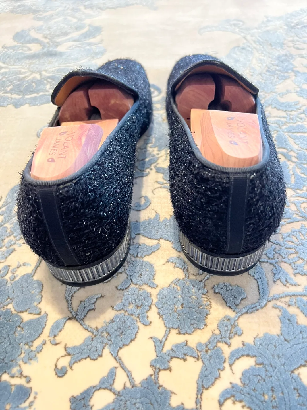 Christian Louboutin Authentic Men's Black Sparkle Loafers image indicator(3)