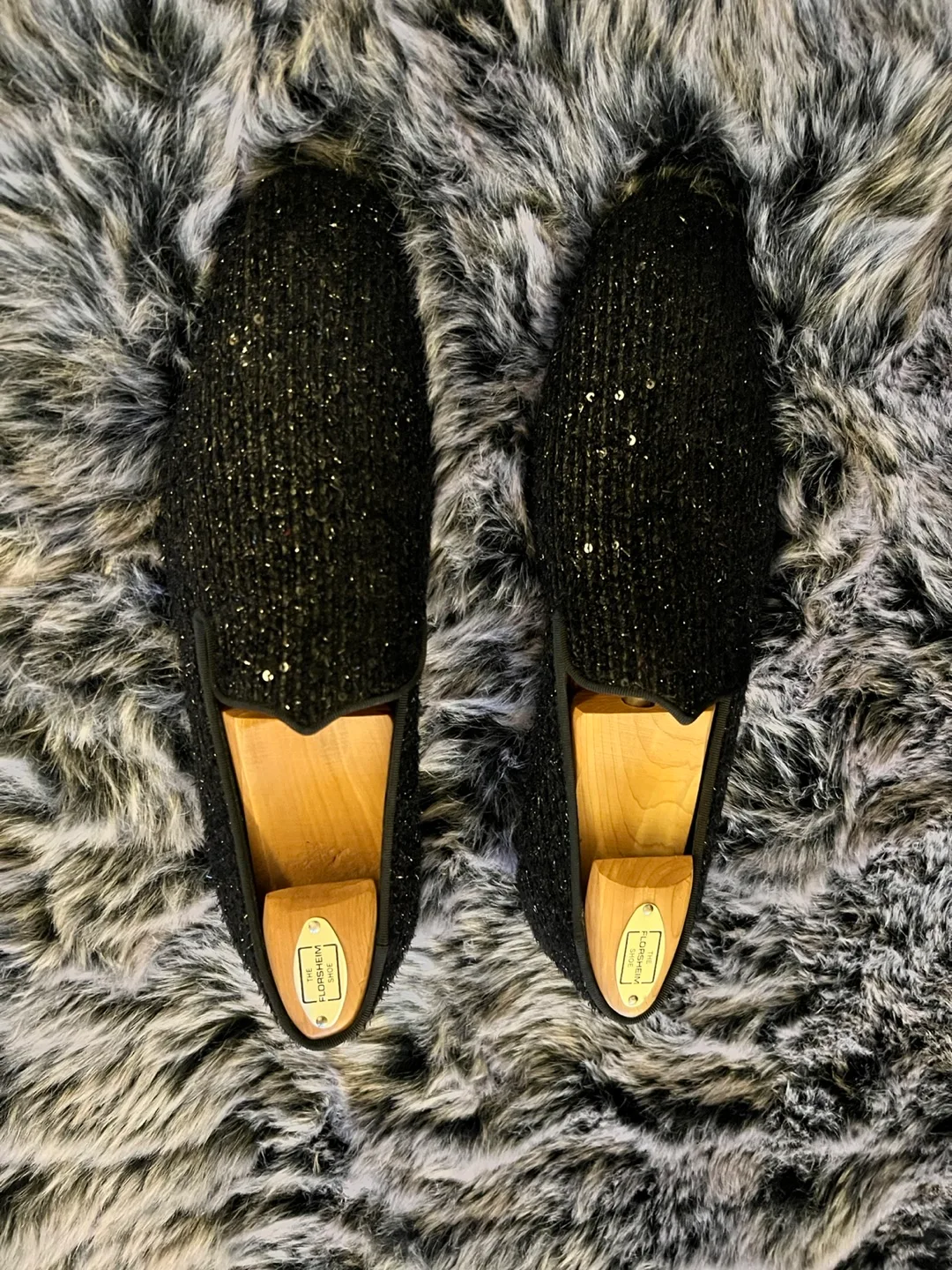 Christian Louboutin Authentic Men's Black Sparkle Loafers image indicator(4)