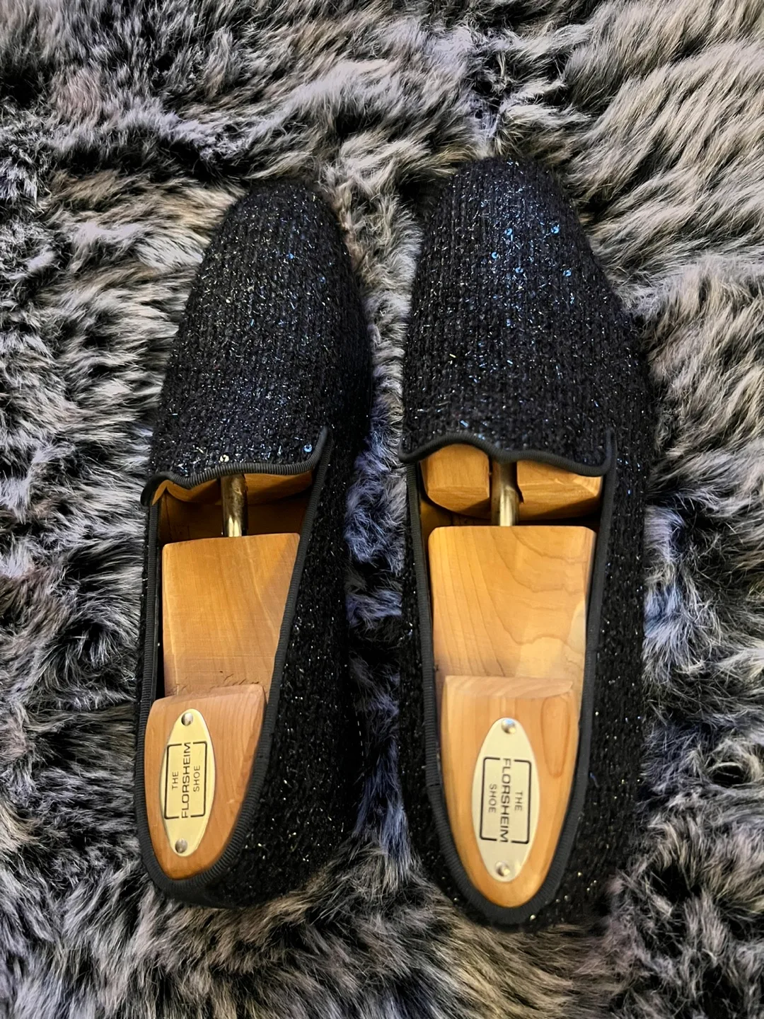 Christian Louboutin Authentic Men's Black Sparkle Loafers image indicator(5)