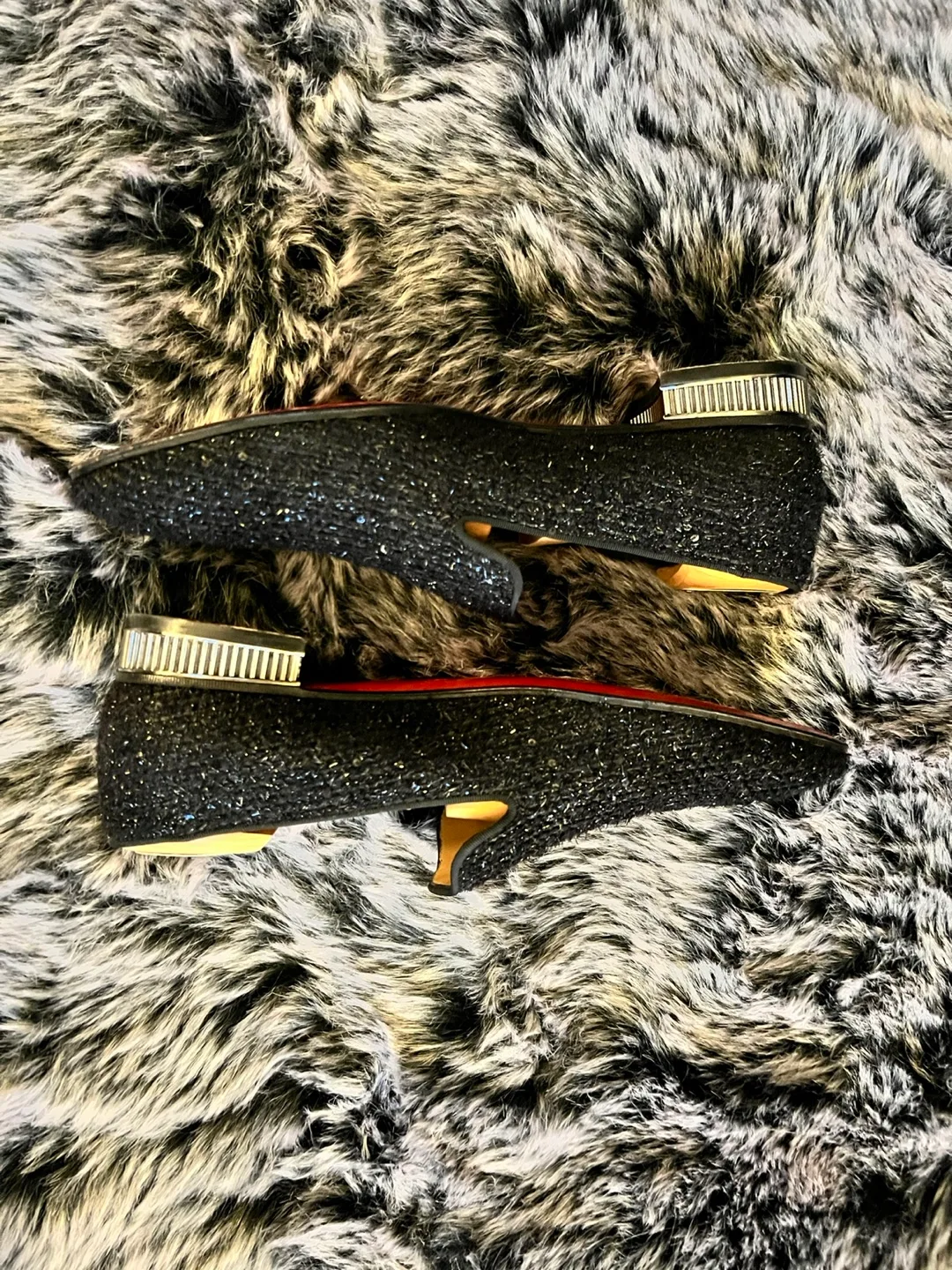 Christian Louboutin Authentic Men's Black Sparkle Loafers image indicator(6)