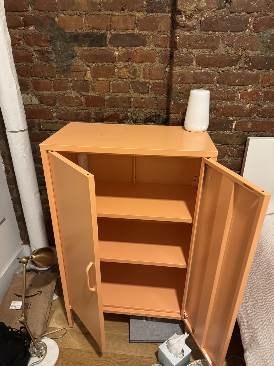 Coral Metal Cabinet with Three Shelves - photo 3
