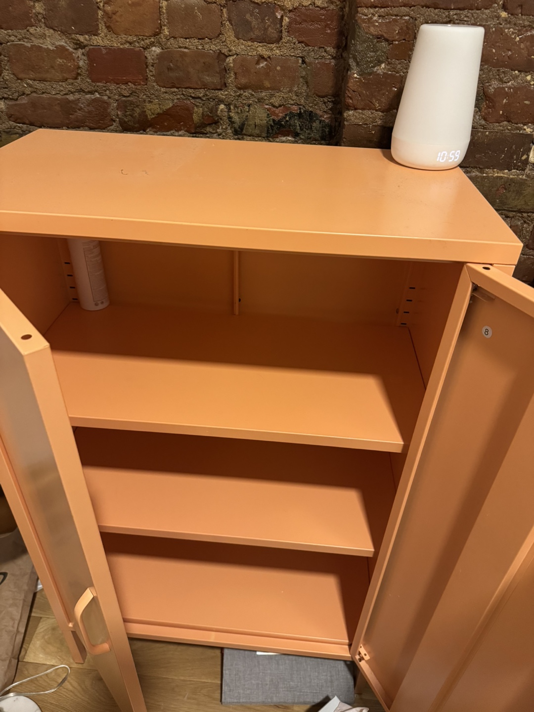 Coral Metal Cabinet with Three Shelves - photo 2