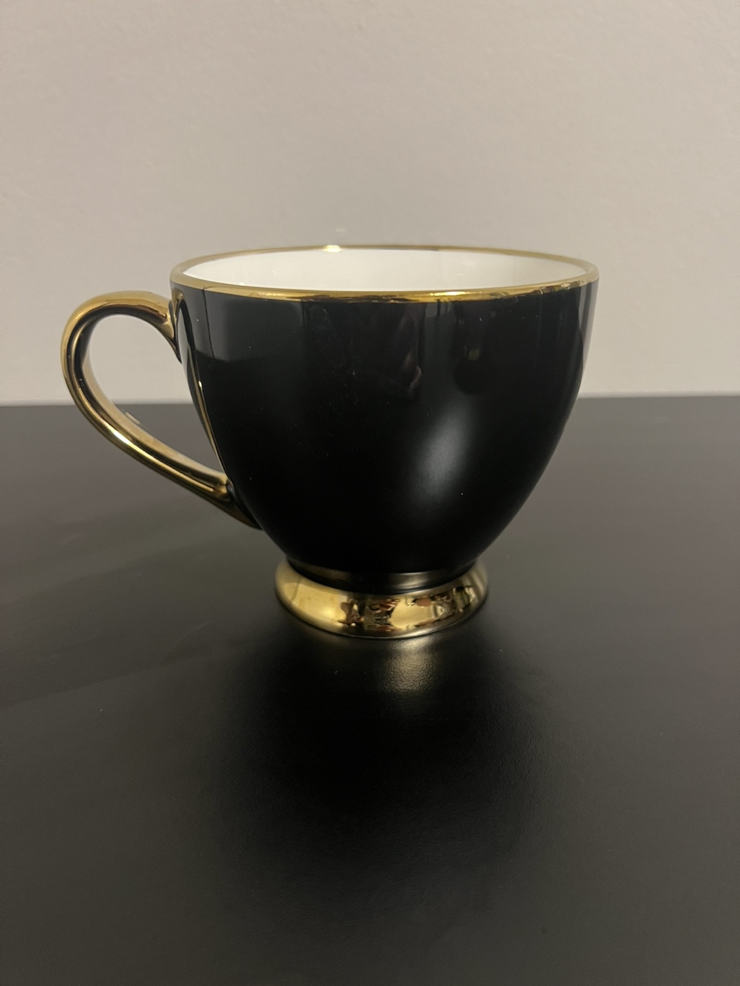 Set of 6 Gold-rimmed Tea Cups - Pink, Black, and Green - photo 4