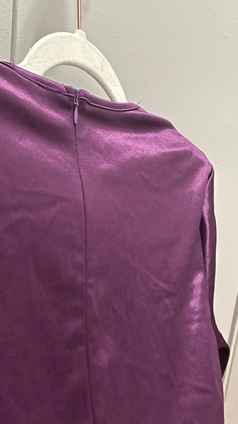 Spring Purple Satin Wrap Mini Dress image indicator(2)