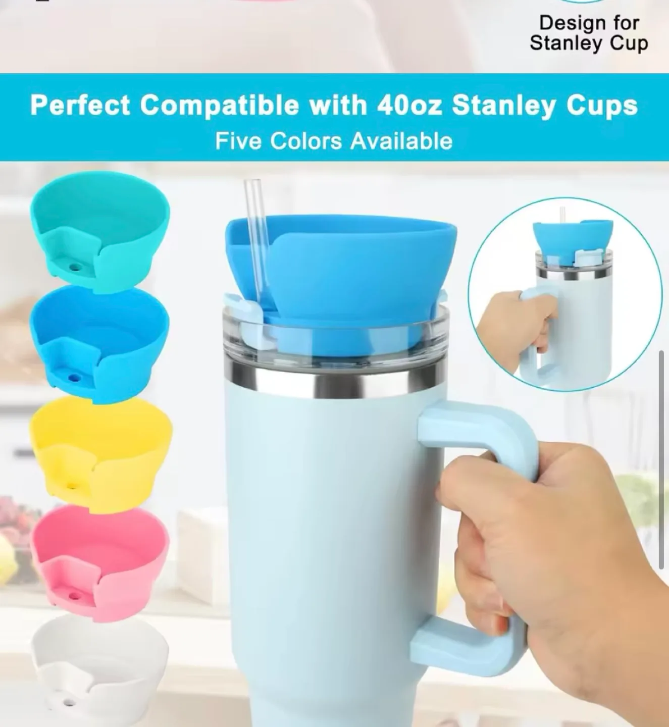 New! Stanley mug snack cup and straw covers accessories image indicator(3)