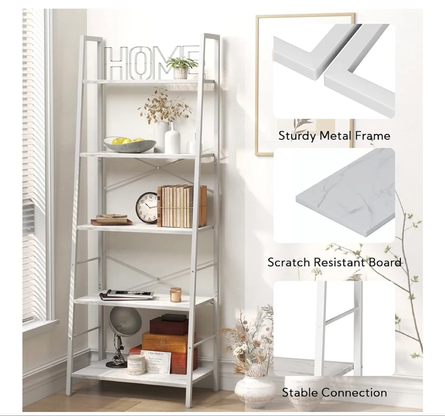Five-Tier Ladder Shelf - White image indicator(3)