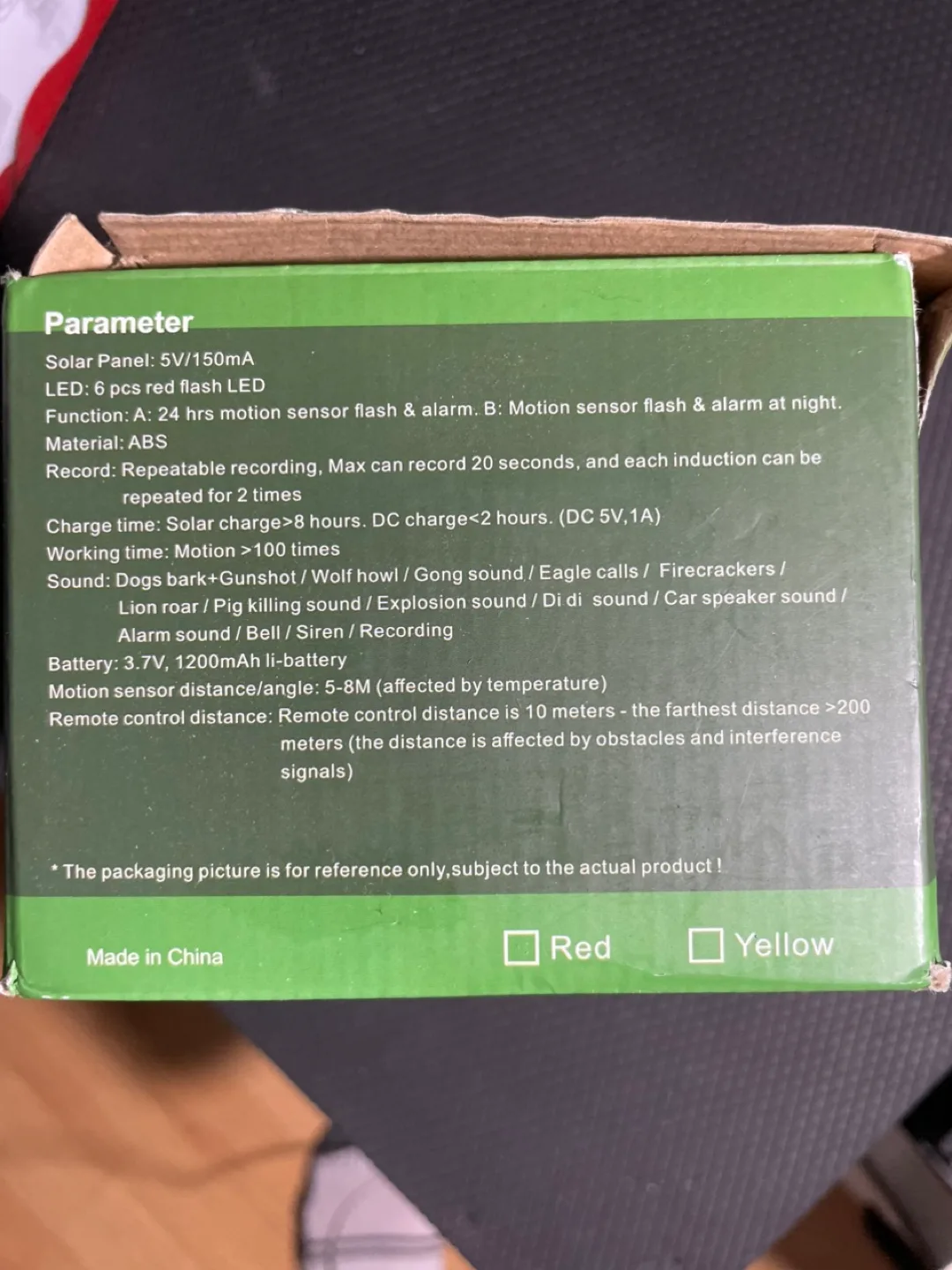 💚💚💚Solar Infrared Sensor Alarm - Motion Detector image indicator(4)