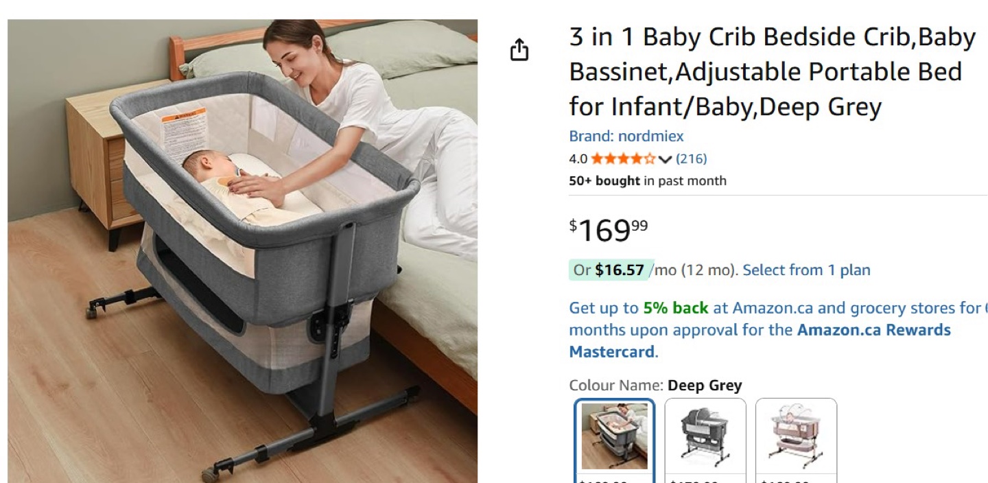3-in-1 Baby Bassinet - Adjustable Portable Bed for Infant - photo 3
