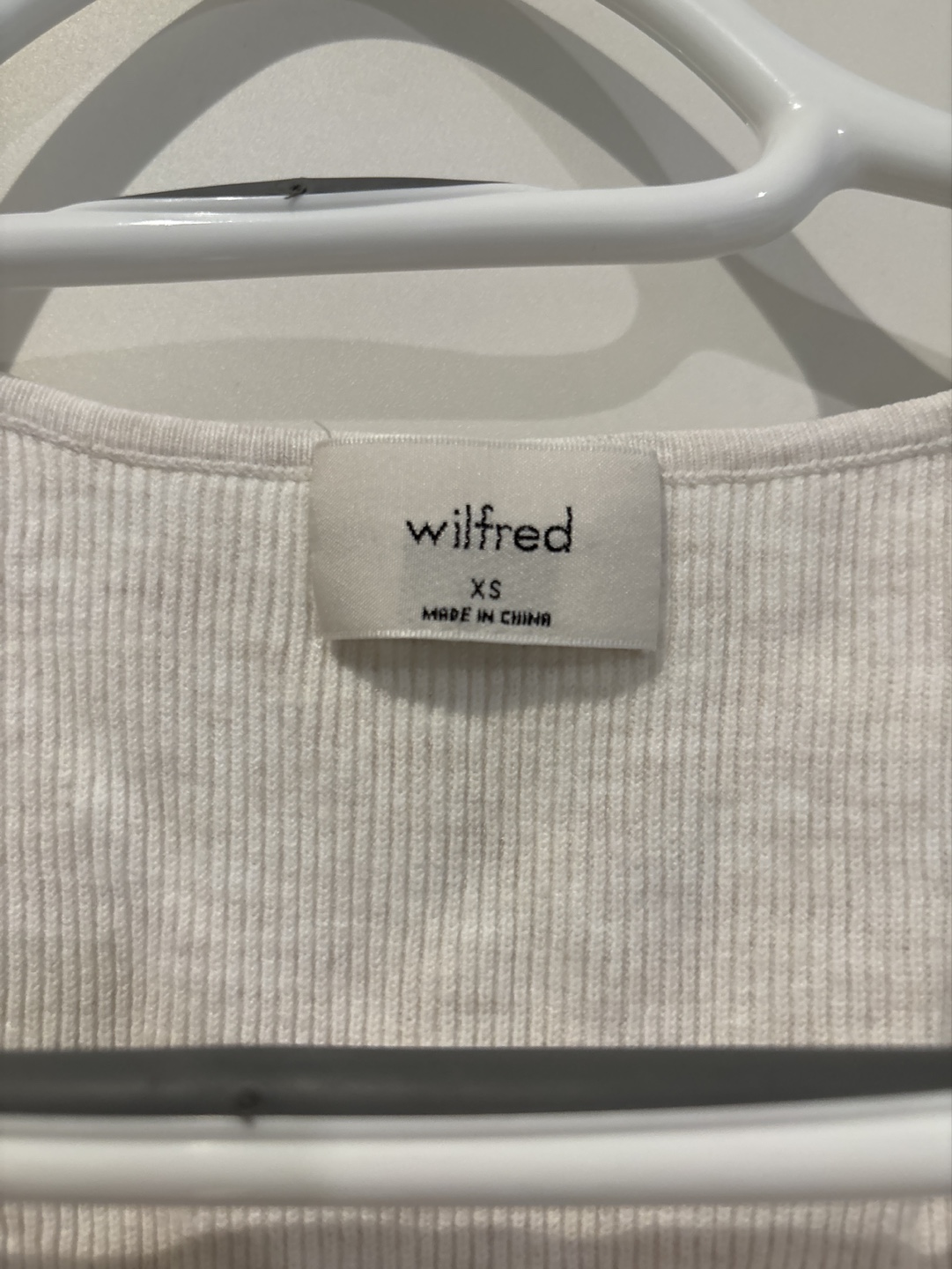 Wilfred White Ribbed Crop Tank Top - Size XS