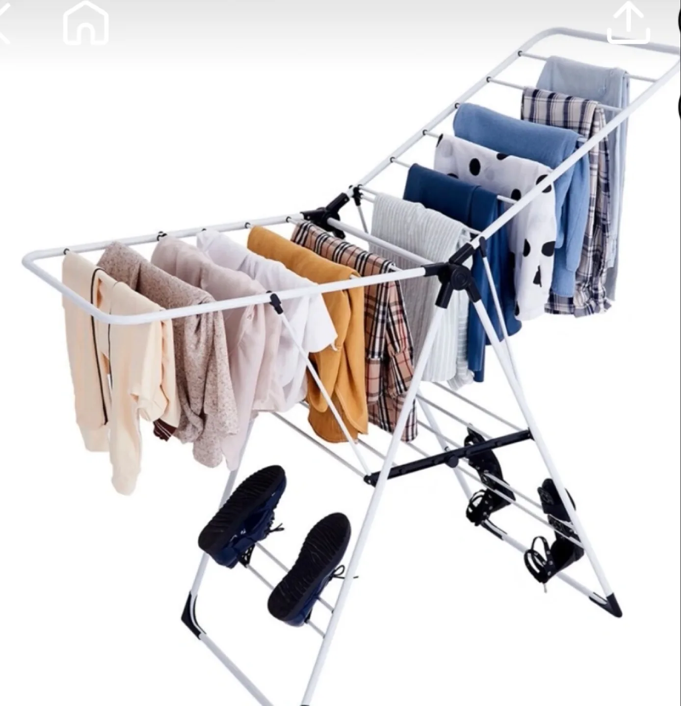 White Foldable Clothes Drying Rack thumbnail