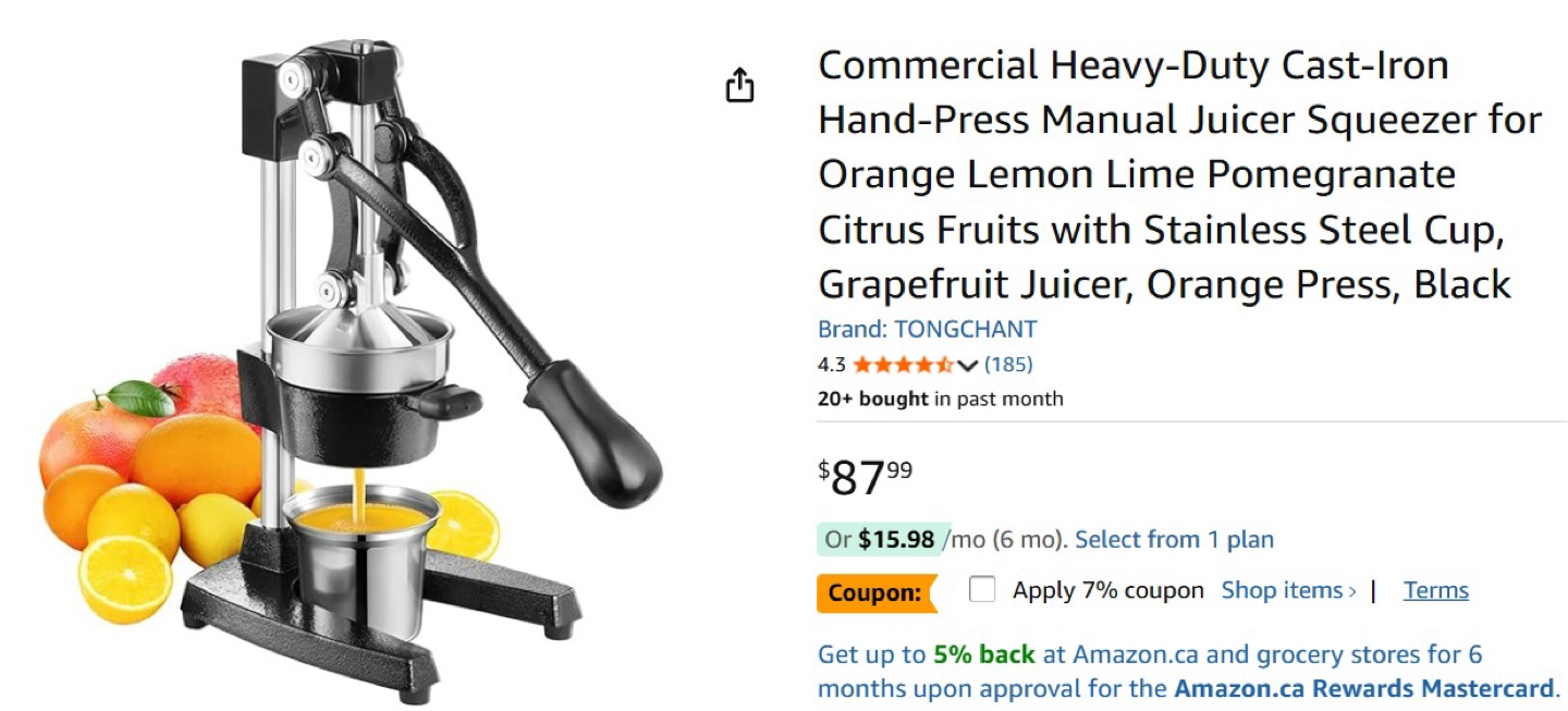 Commercial Heavy-Duty Cast Iron Manual Citrus Juicer - photo 3