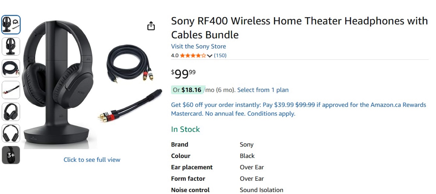 Sony WH-RF400 Wireless Home Theater Headphones - photo 4