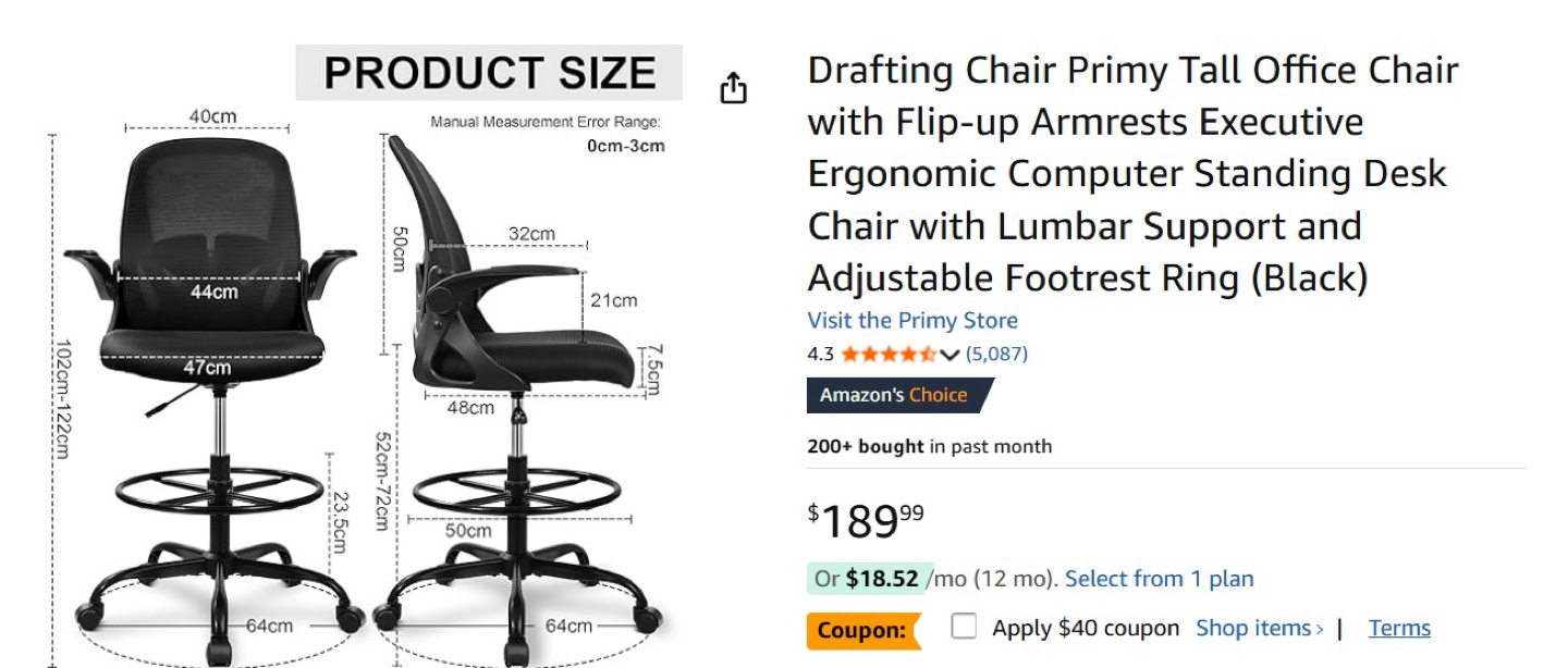 Black Ergonomic Office Chair with Footrest - photo 3