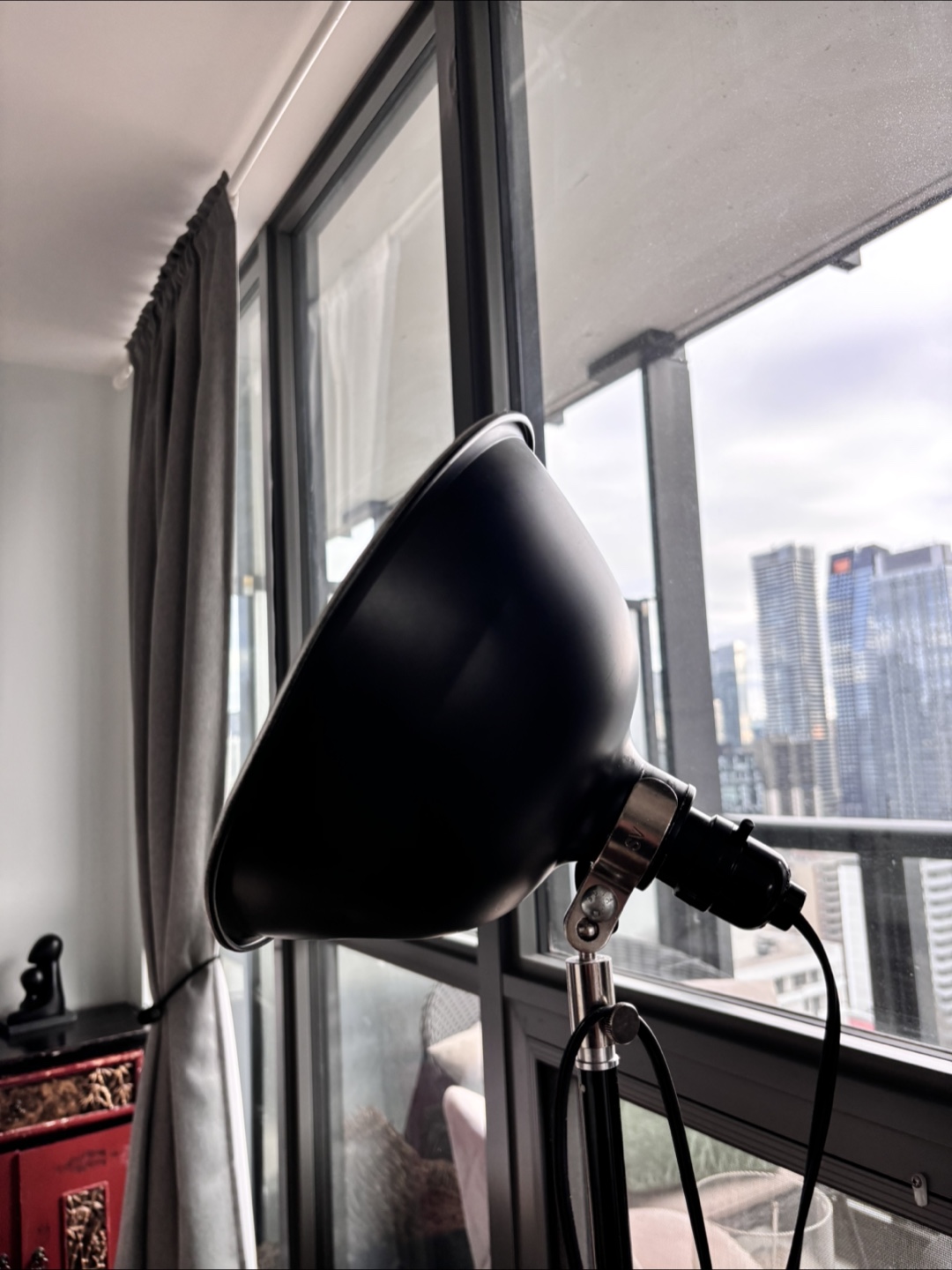 Adjustable Tripod Floor Lamp with Metal Shade - photo 2