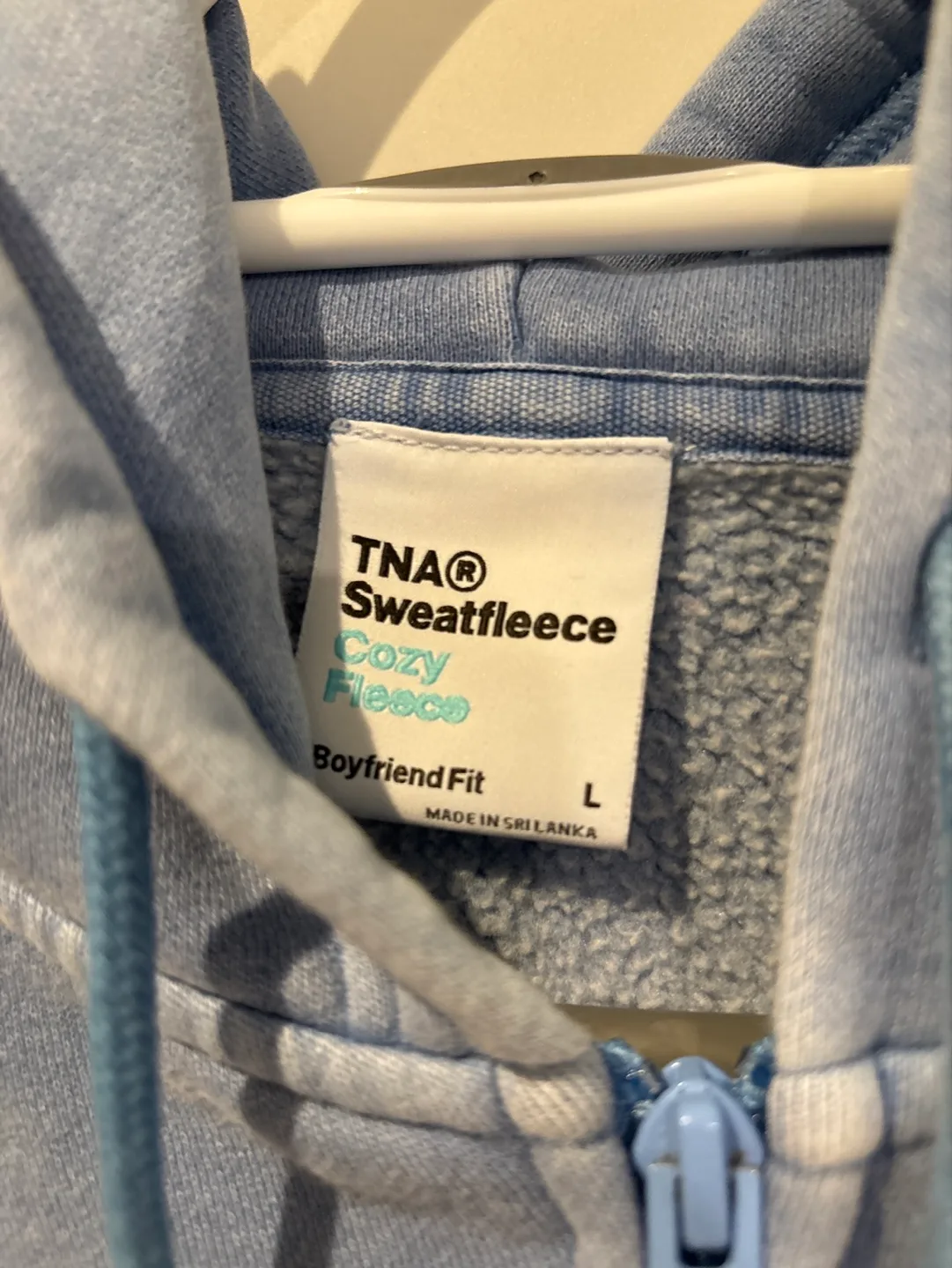 TNA Cozy Fleece Boyfriend Boxy Zip-Up Hoodie - Size L image indicator(3)