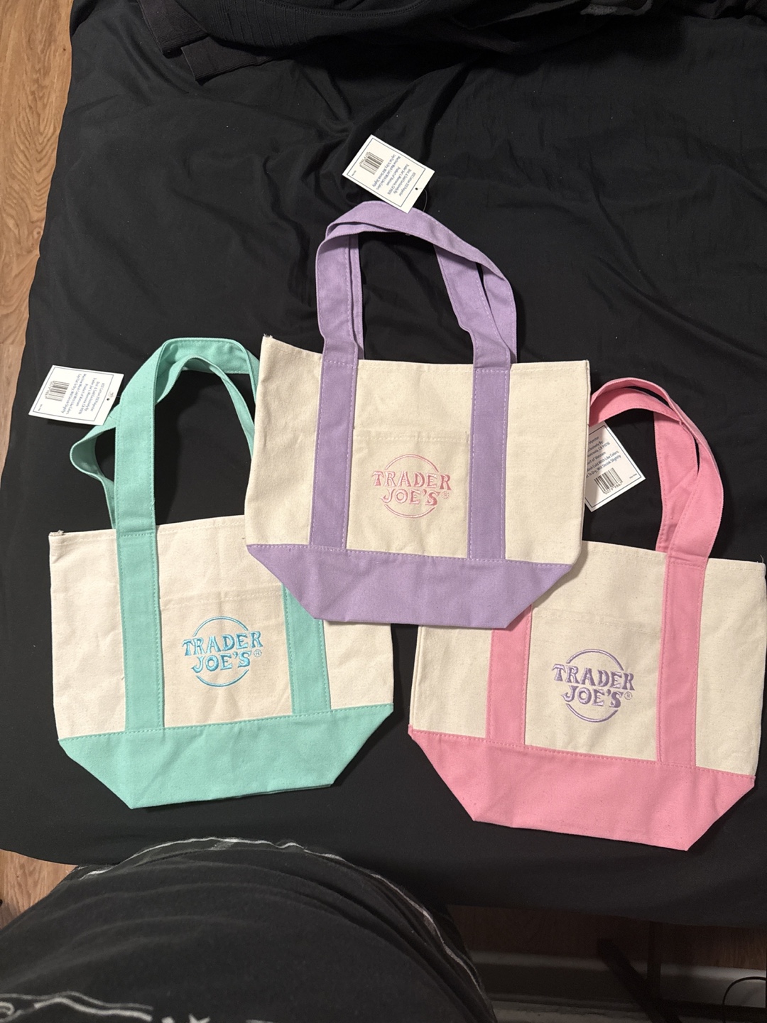 Three Mini Trader Joe's Tote Bags