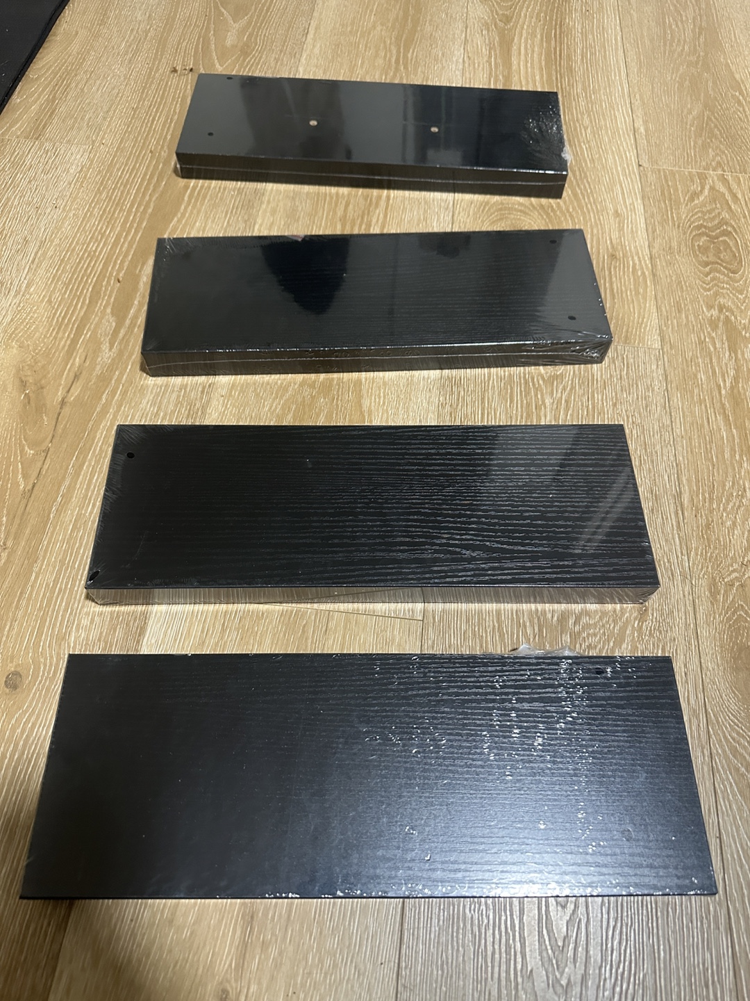 Four Black Floating Shelves - New in Packaging