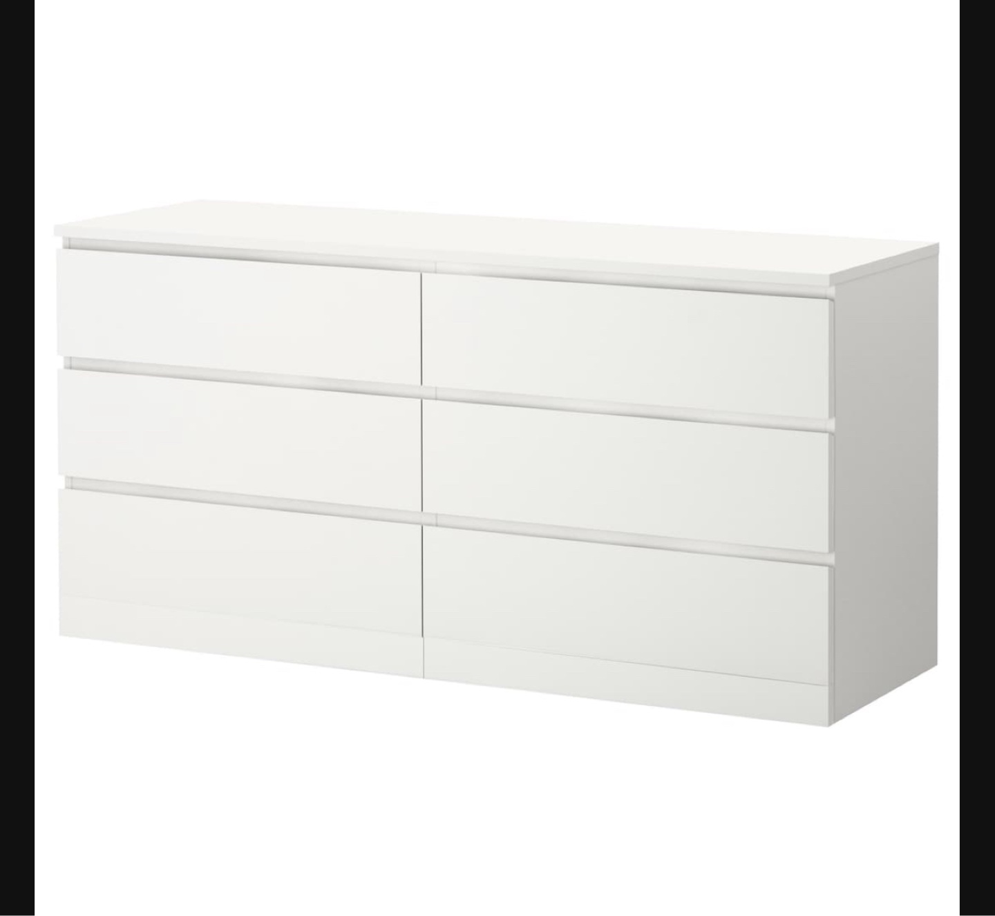 White MALM 6-Drawer Dresser