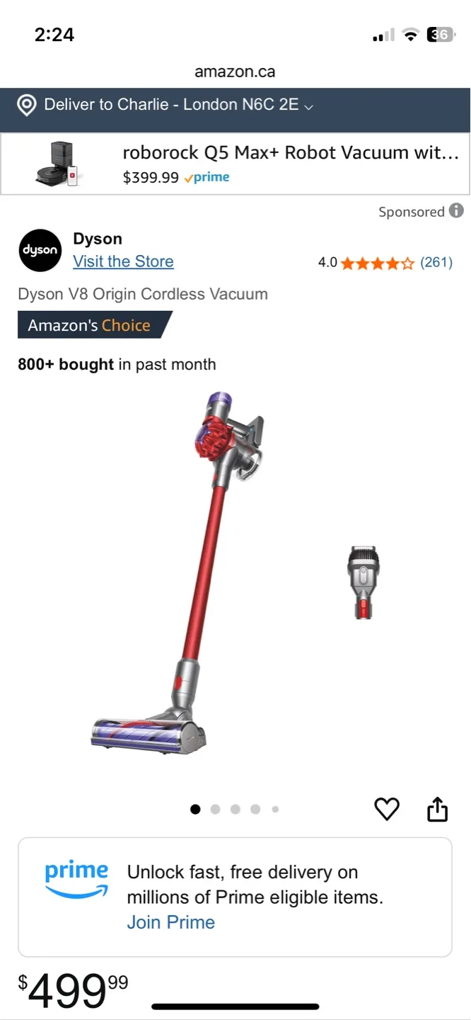 💛 Dyson V8 Origin Cordless Vacuum image indicator(3)