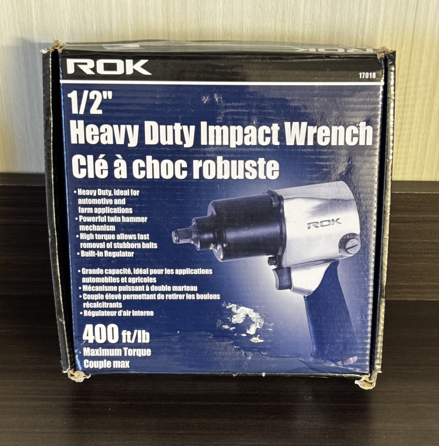 ROK 1/2" Heavy Duty Impact Wrench - 400 ft/lb Max Torque